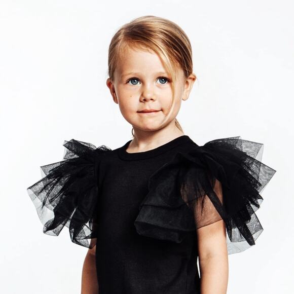 The Tiny Universe Tiny Wings Dress Size 8 Years Black Organic Cotton NEW - Picture 3 of 13